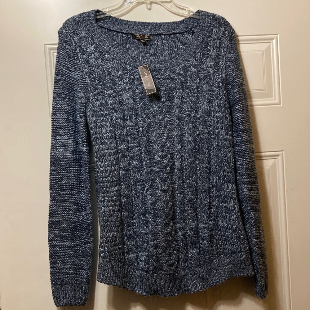 Women's‎ Blue Cable Knit Sweater S NWT